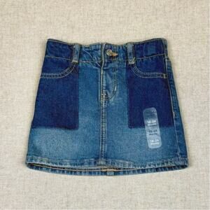 Gap Denim Mini Skirt Medium Blue Wash Elastic Waist  Baby 18–24 Months
